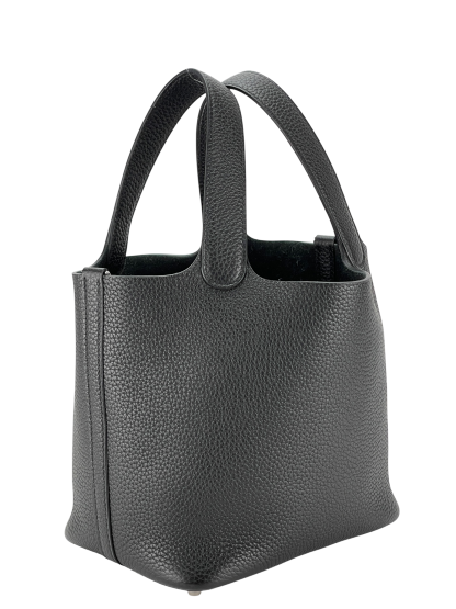 HERMES - Picotin PM Picotin 18 Black Clemence Palladium Hardware