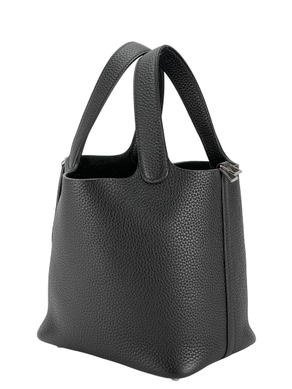 HERMES - Picotin PM Picotin 18 Black Clemence Palladium Hardware