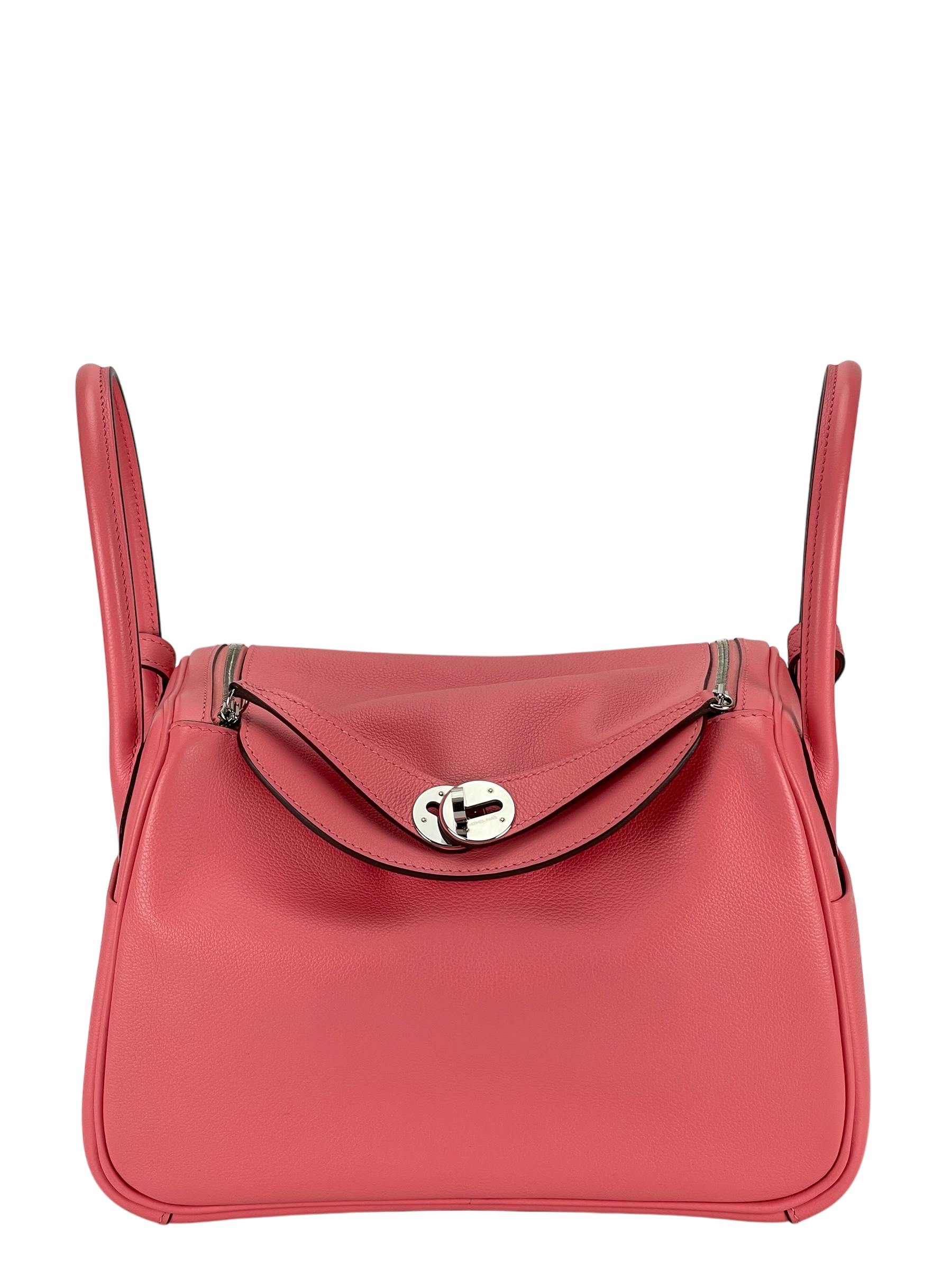 HERMES - Lindy 26 K4 Rose Dete Evercolor Palladium Hardware