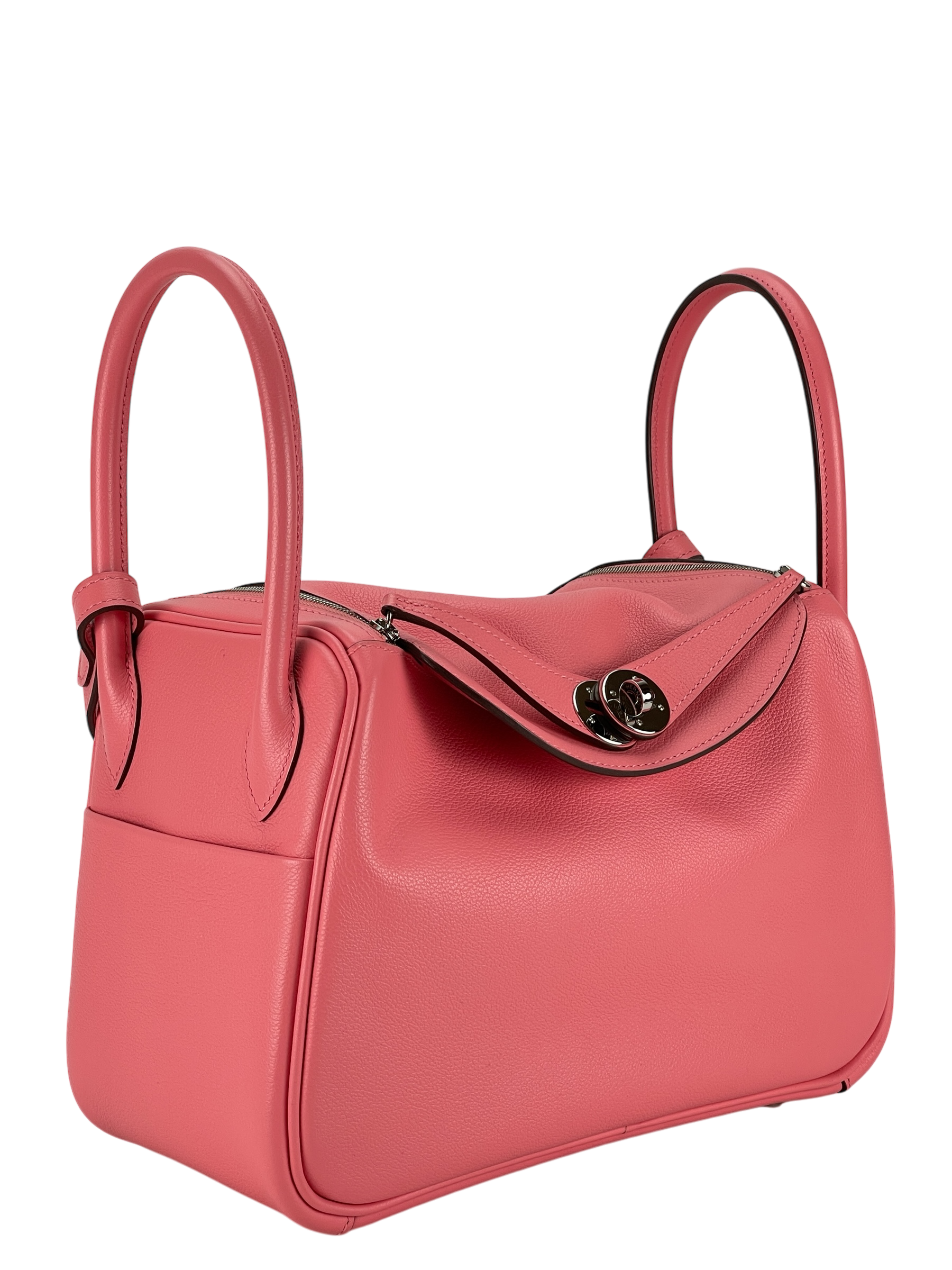 HERMES - Lindy 26 K4 Rose Dete Evercolor Palladium Hardware