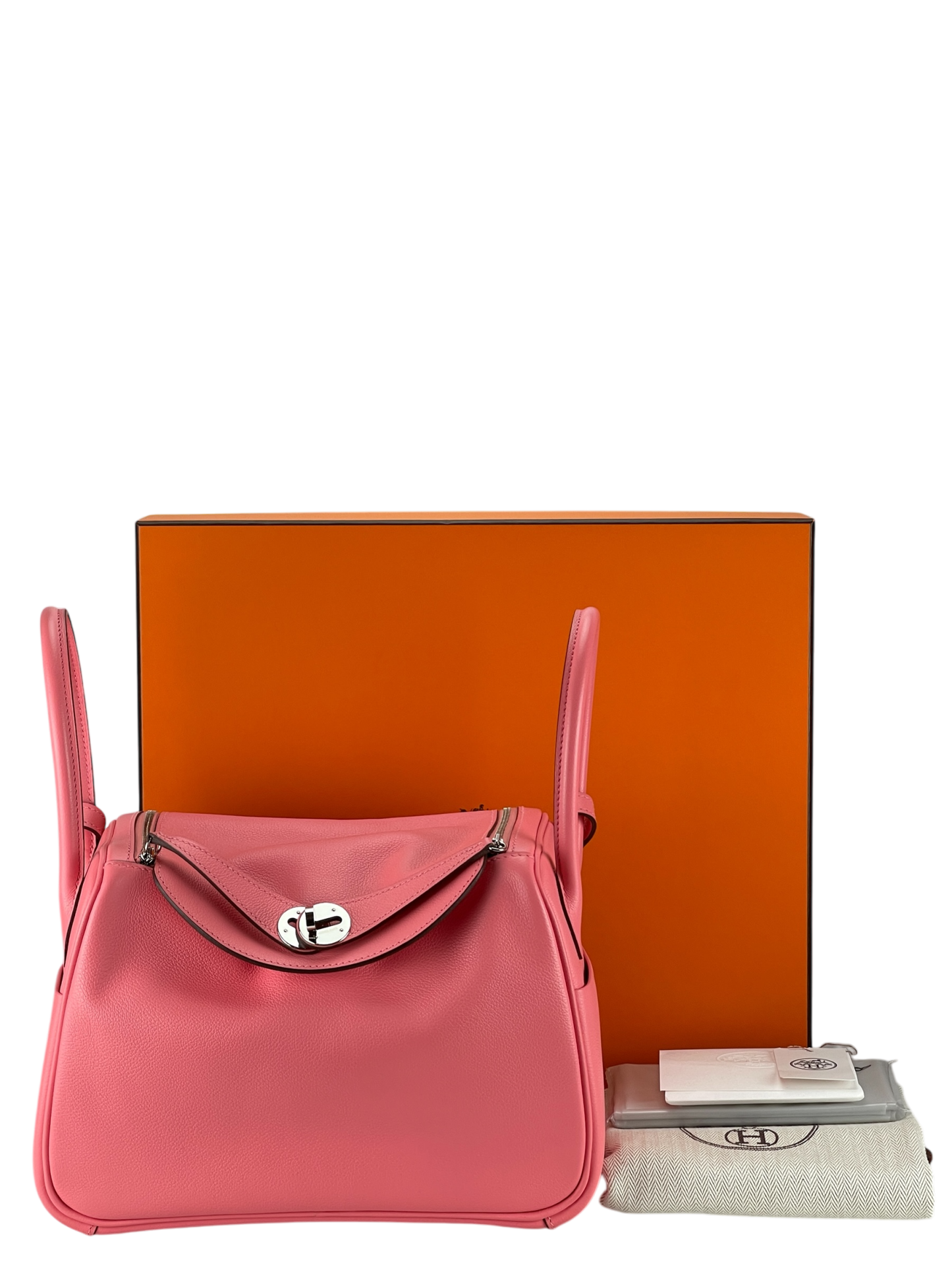 HERMES - Lindy 26 K4 Rose Dete Evercolor Palladium Hardware