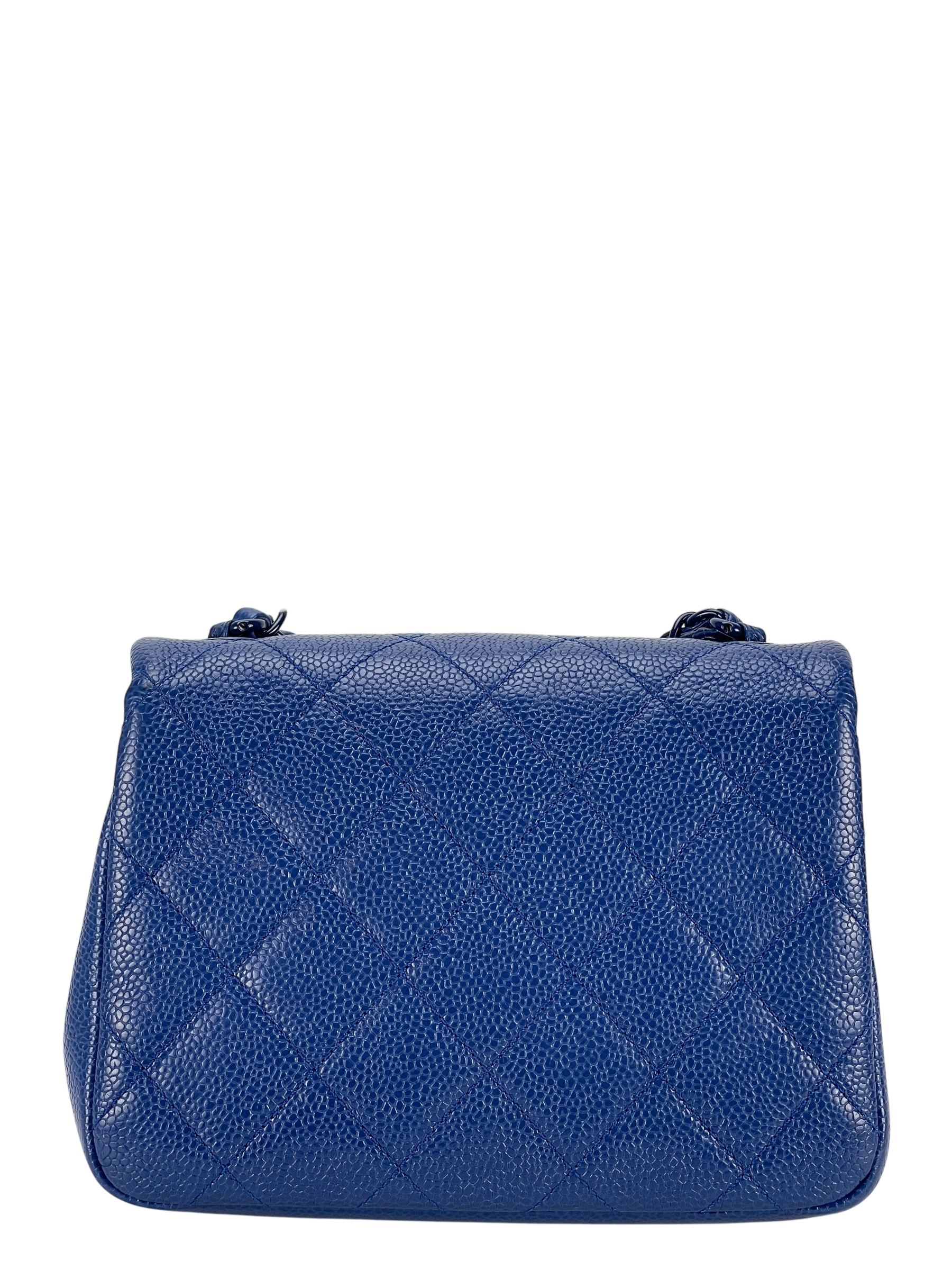CHANEL - Blue Quilted Caviar Mini Square Incognito Shoulder Bag