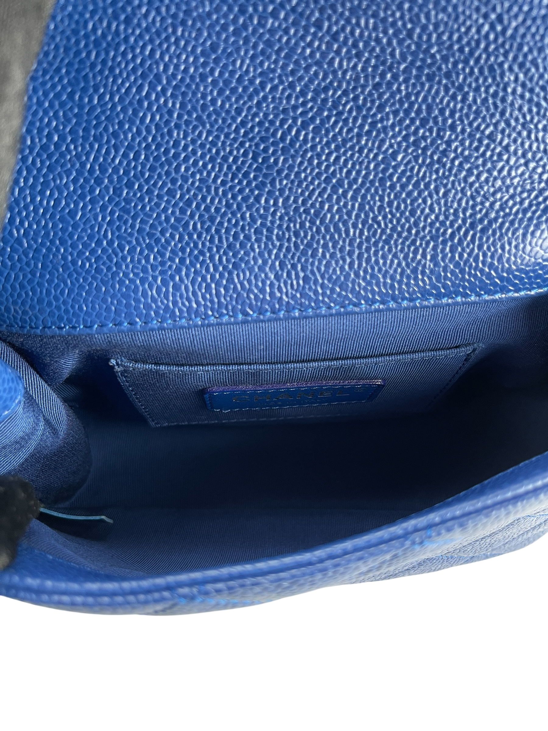 CHANEL - Blue Quilted Caviar Mini Square Incognito Shoulder Bag