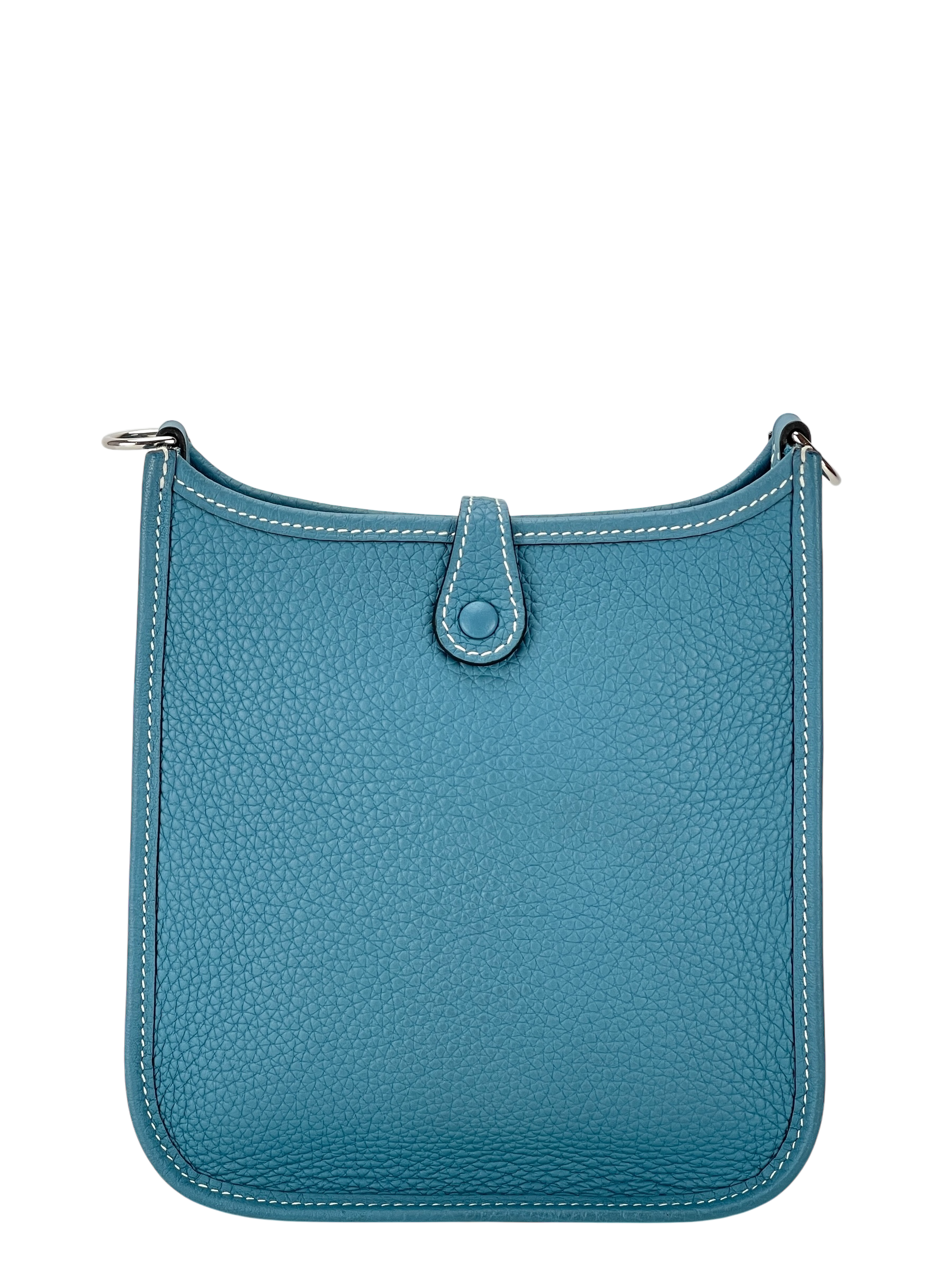HERMES - Evelyne TPM Evelyne 16 Blue Jean Clemence Palladium Hardware
