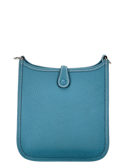 HERMES - Evelyne TPM Evelyne 16 Blue Jean Clemence Palladium Hardware