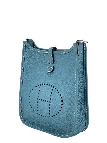HERMES - Evelyne TPM Evelyne 16 Blue Jean Clemence Palladium Hardware
