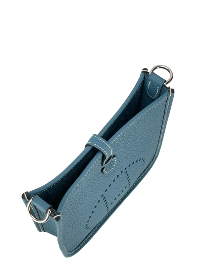 HERMES - Evelyne TPM Evelyne 16 Blue Jean Clemence Palladium Hardware