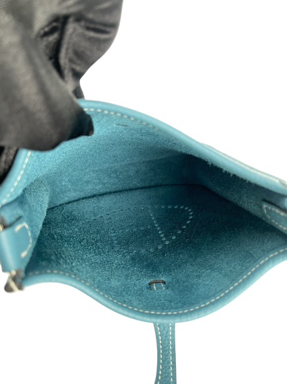HERMES - Evelyne TPM Evelyne 16 Blue Jean Clemence Palladium Hardware