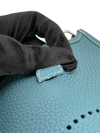 HERMES - Evelyne TPM Evelyne 16 Blue Jean Clemence Palladium Hardware