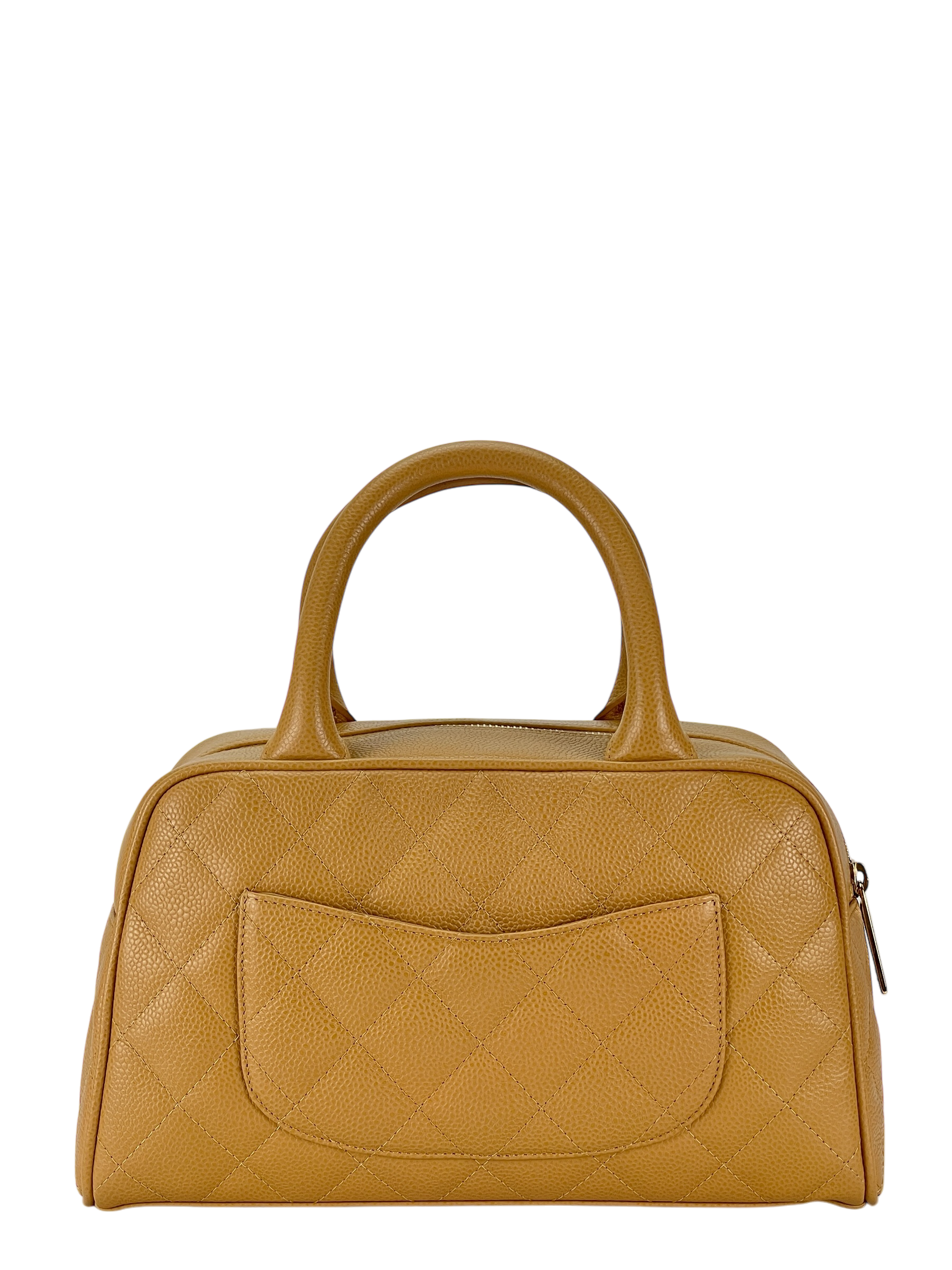 CHANEL - Yellow Caviar 2003-2004 Beige Bowling Bag