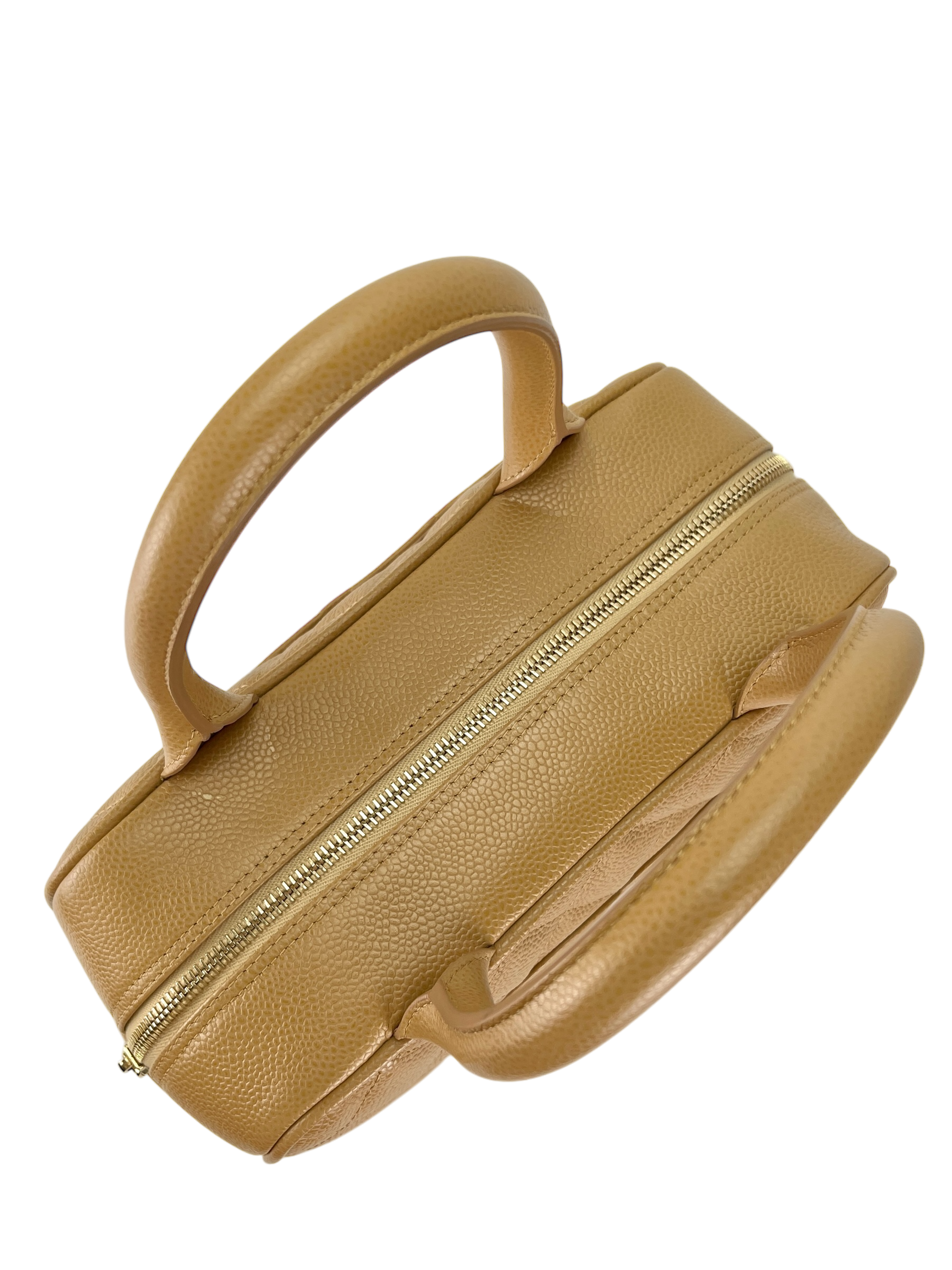 CHANEL - Yellow Caviar 2003-2004 Beige Bowling Bag