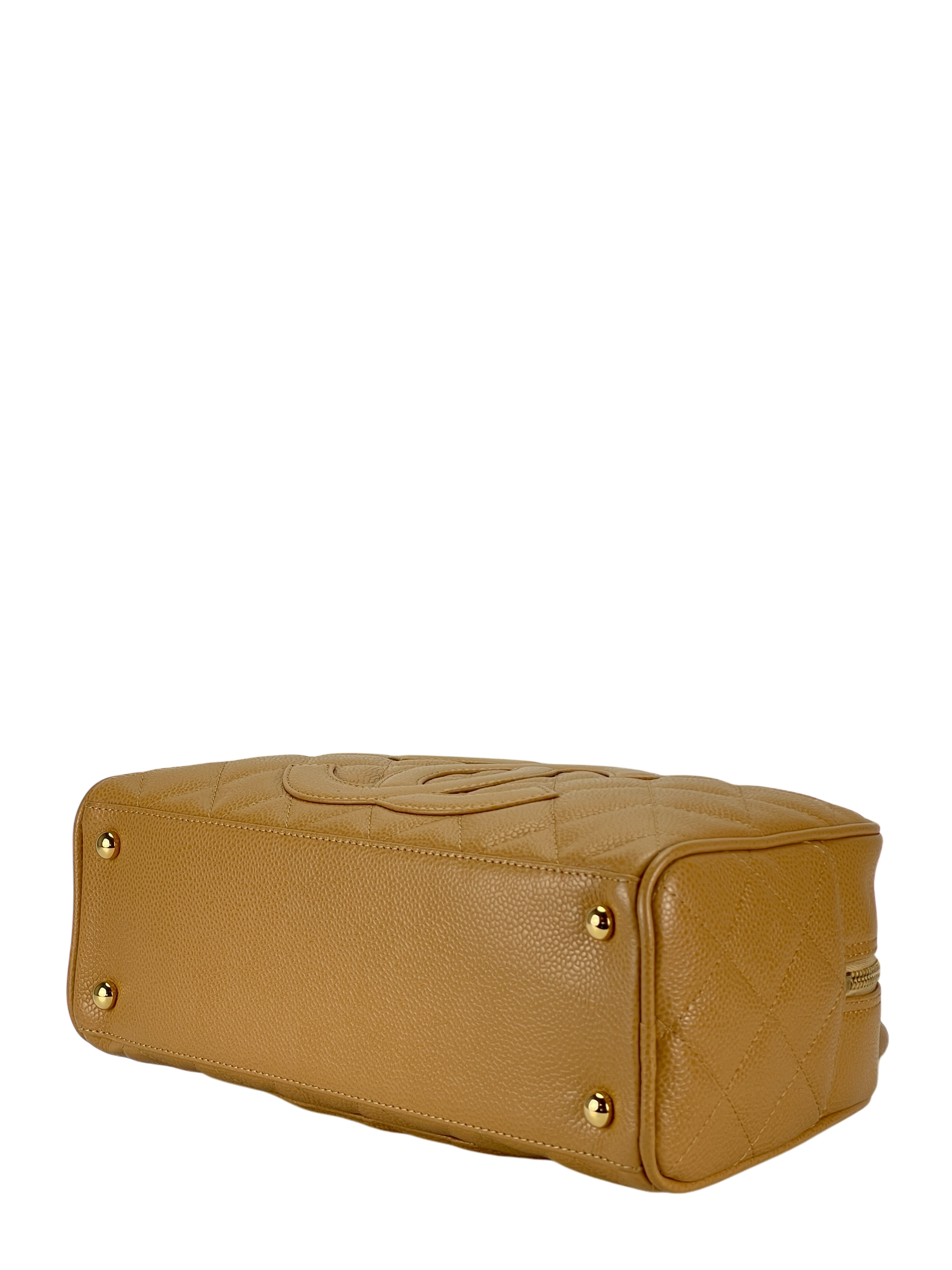 CHANEL - Yellow Caviar 2003-2004 Beige Bowling Bag