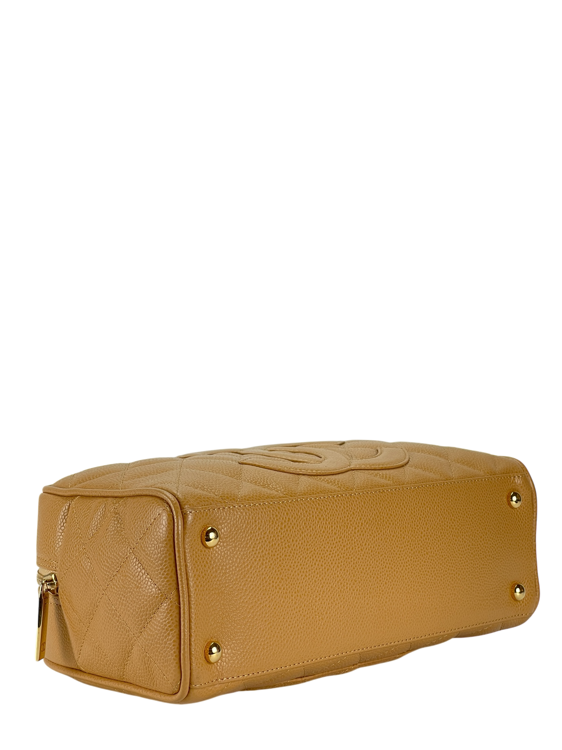 CHANEL - Yellow Caviar 2003-2004 Beige Bowling Bag