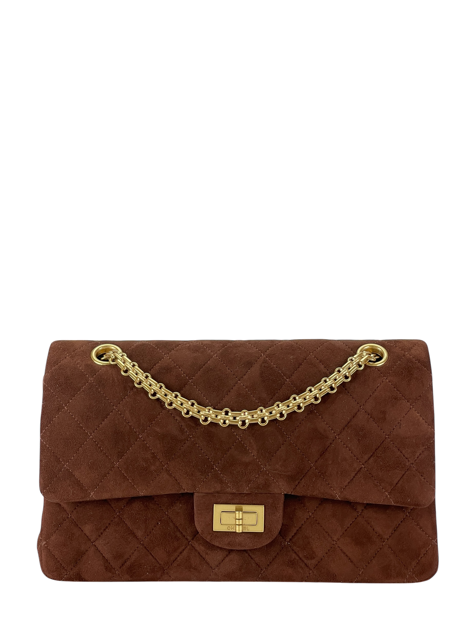 CHANEL - 2.55 Reissue 225 Flap Brown Suede Gold Hardware