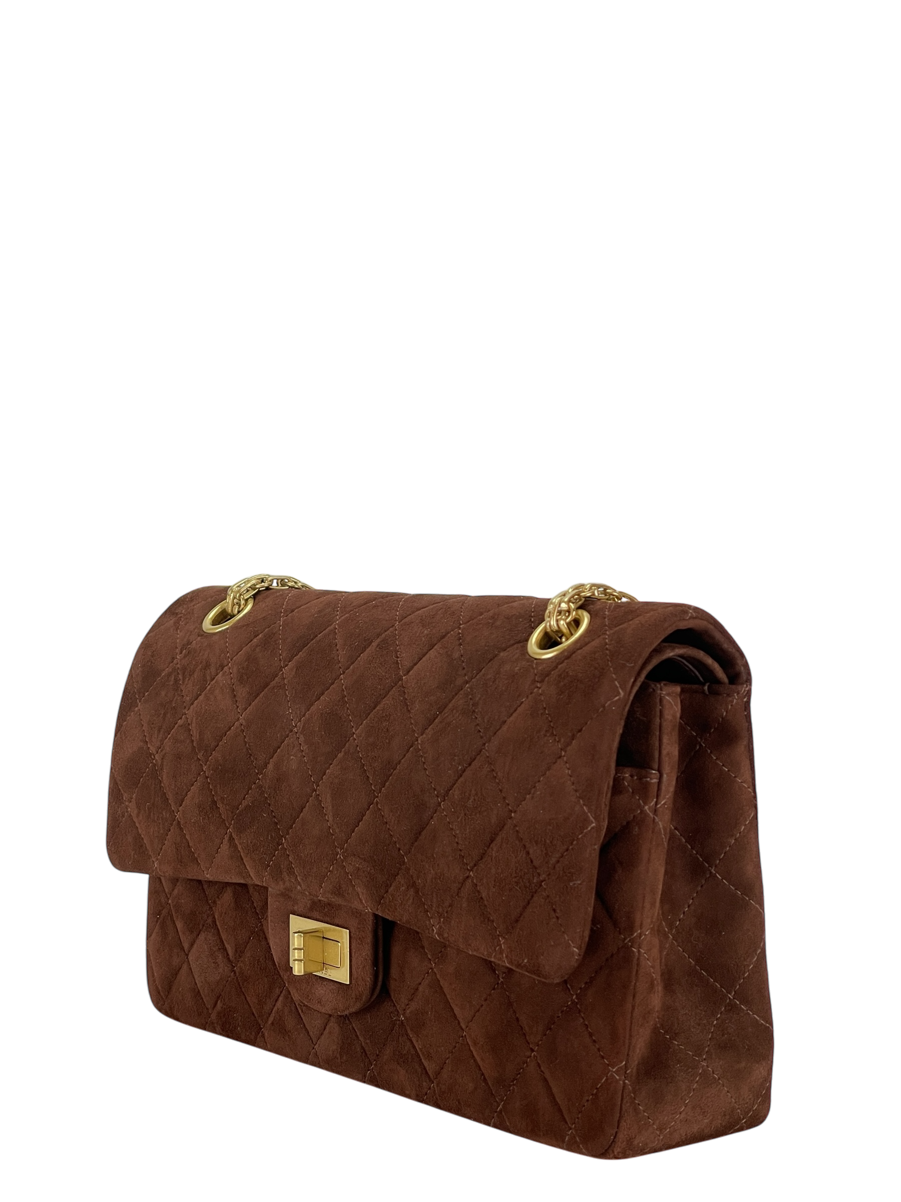 CHANEL - 2.55 Reissue 225 Flap Brown Suede Gold Hardware