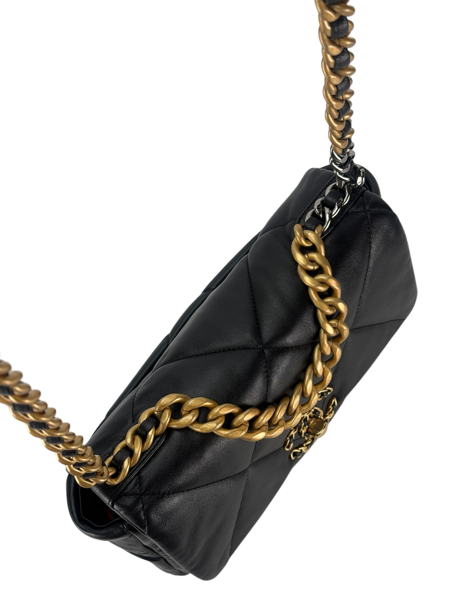 CHANEL - Black Lambskin 19 Small Flap Bag