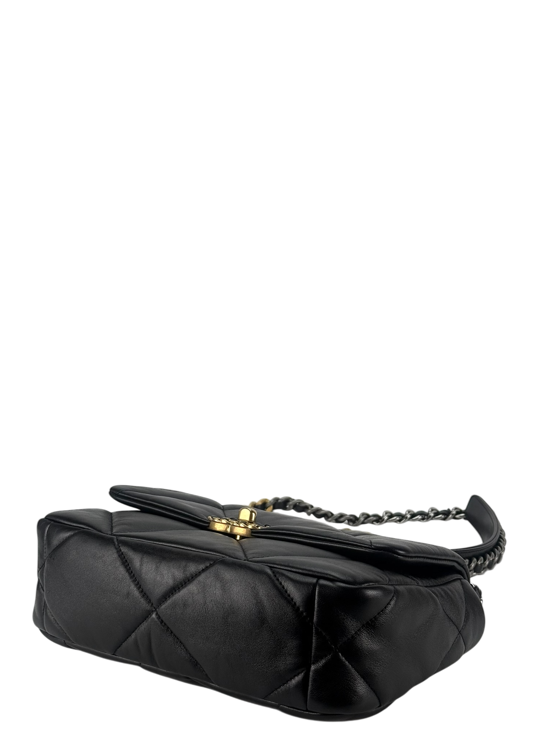 CHANEL - Black Lambskin 19 Small Flap Bag