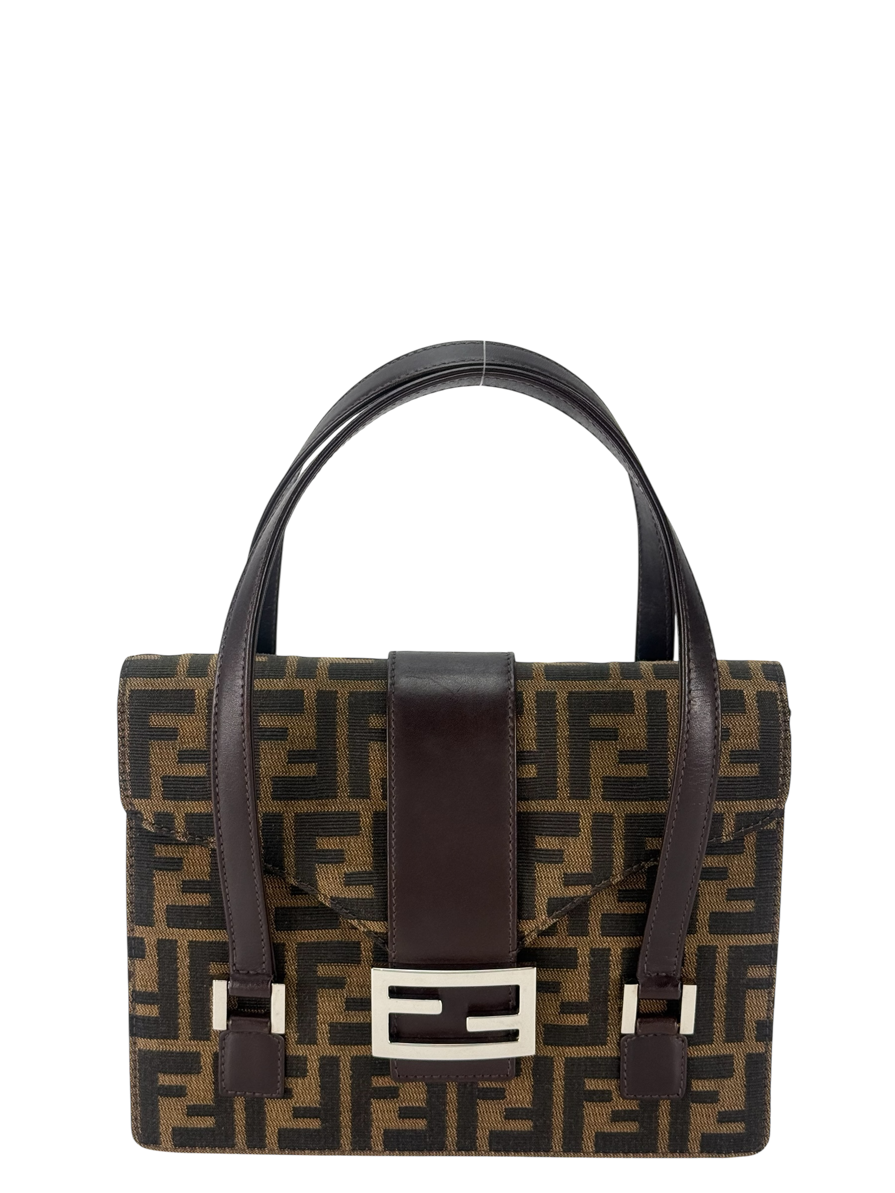 FENDI -  Brown Canvas Zucca Pattern Handbag