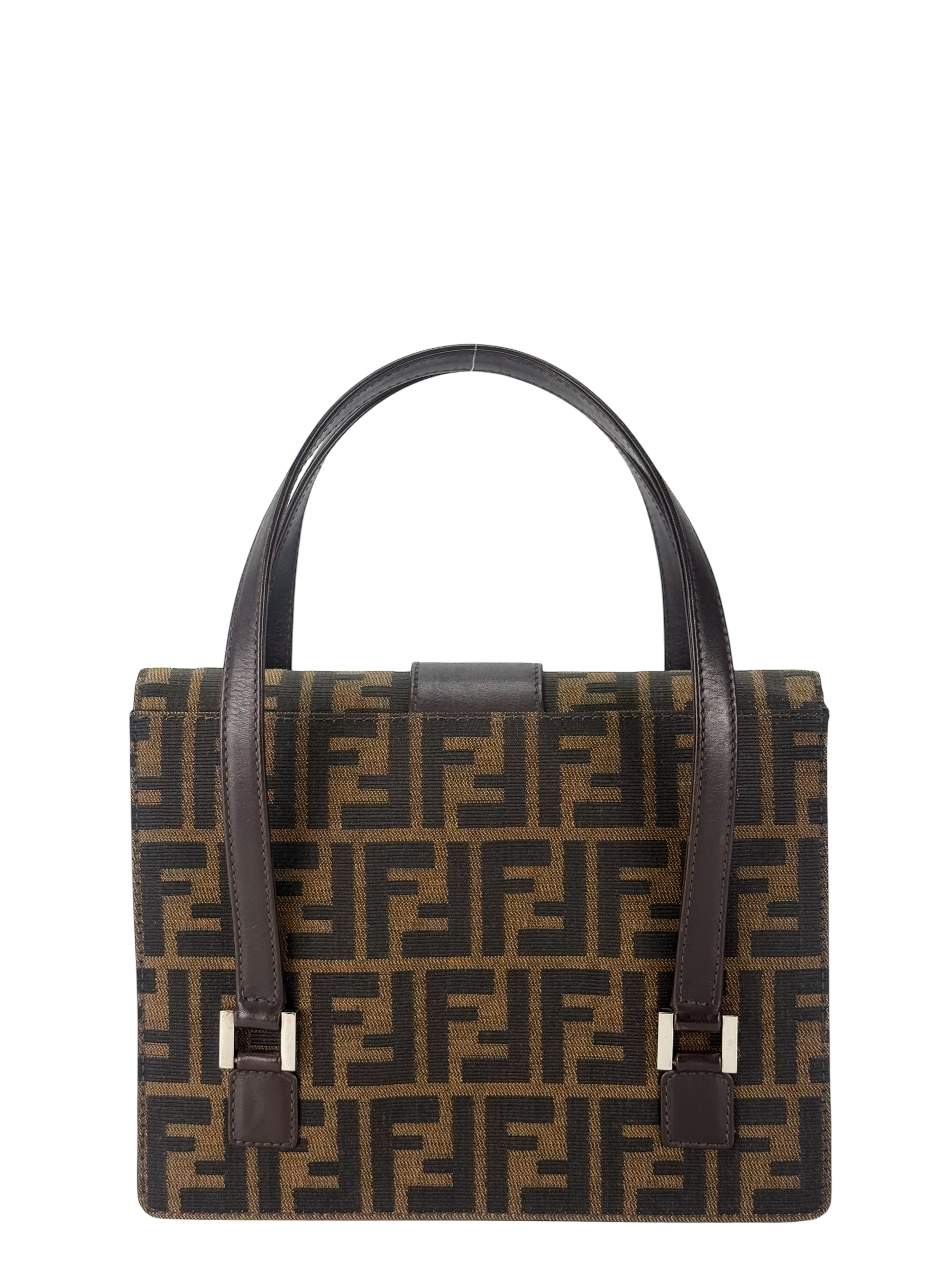 FENDI -  Brown Canvas Zucca Pattern Handbag