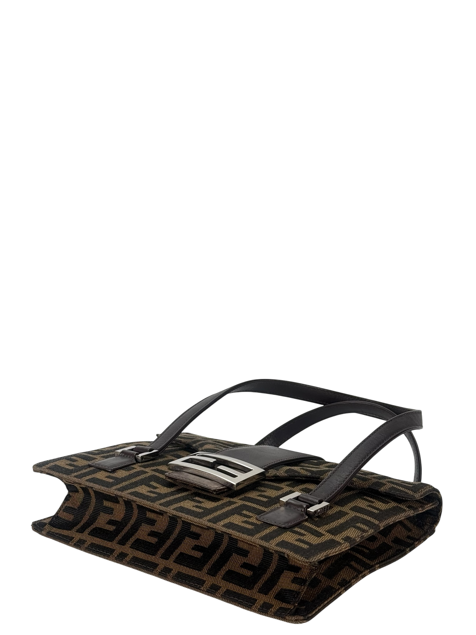 FENDI -  Brown Canvas Zucca Pattern Handbag
