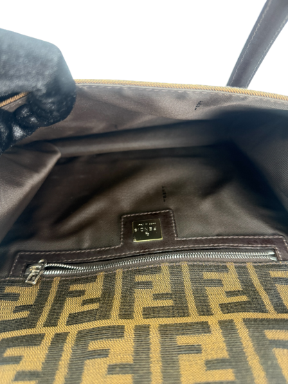 FENDI -  Brown Canvas Zucca Pattern Handbag