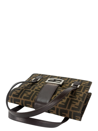 FENDI -  Brown Canvas Zucca Pattern Handbag