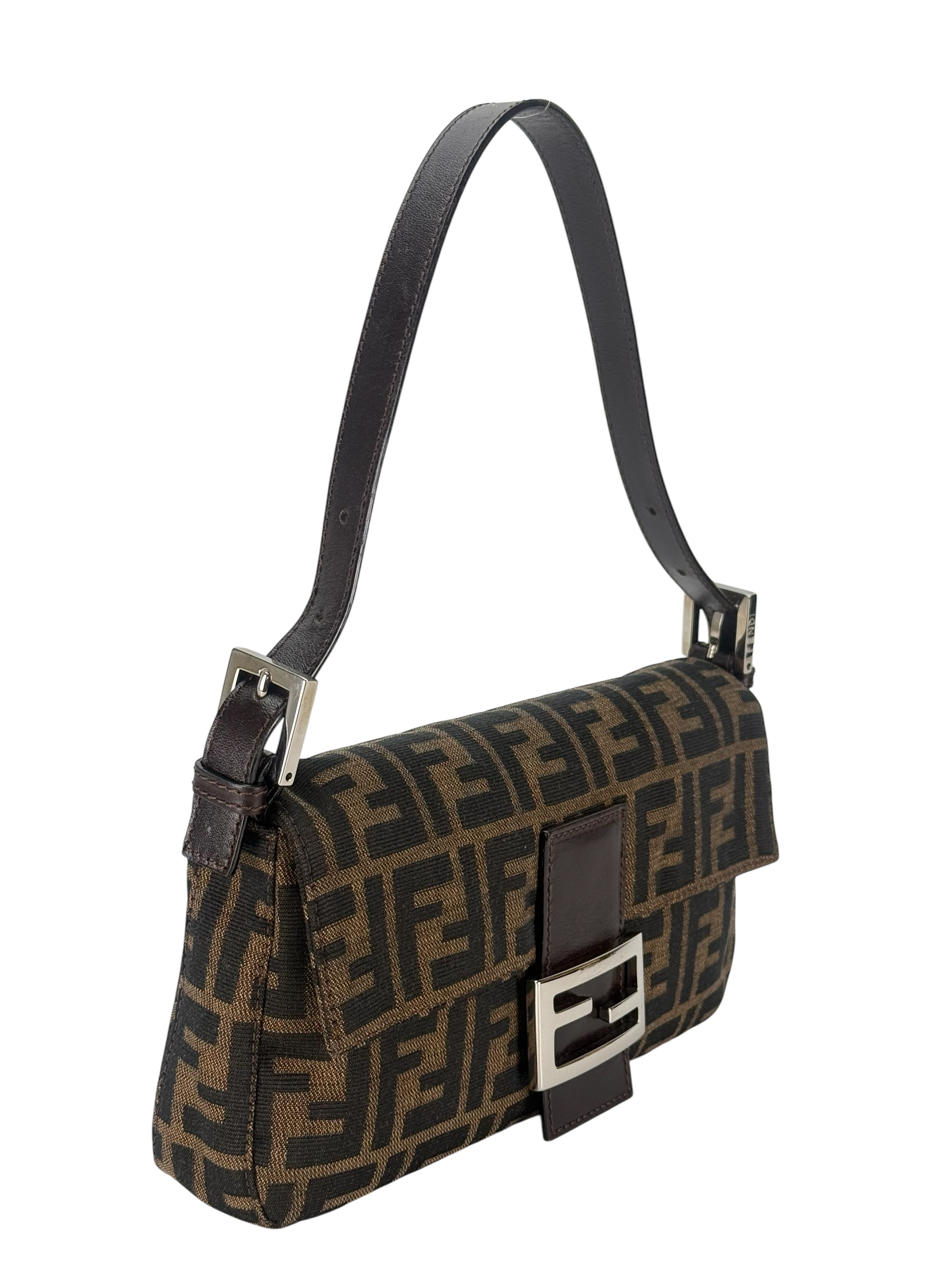 FENDI - Brown Zucca Mamma Baguette Bag