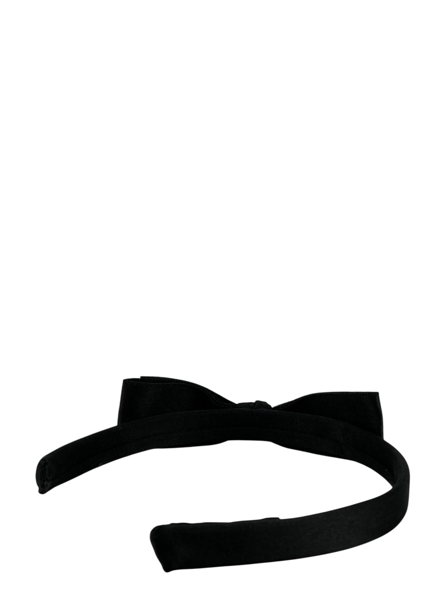 CHANEL - Black Satin Ribbon Headband