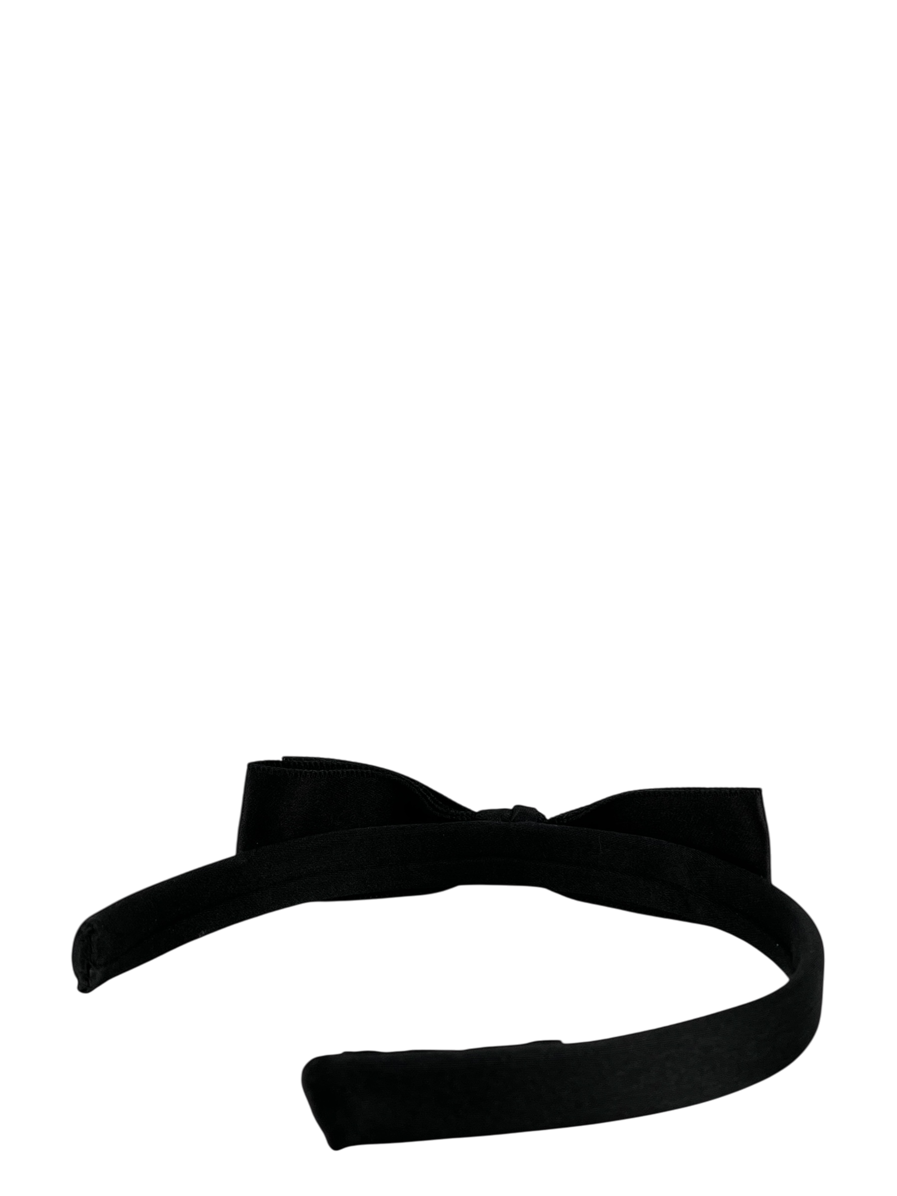 CHANEL - Black Satin Ribbon Headband