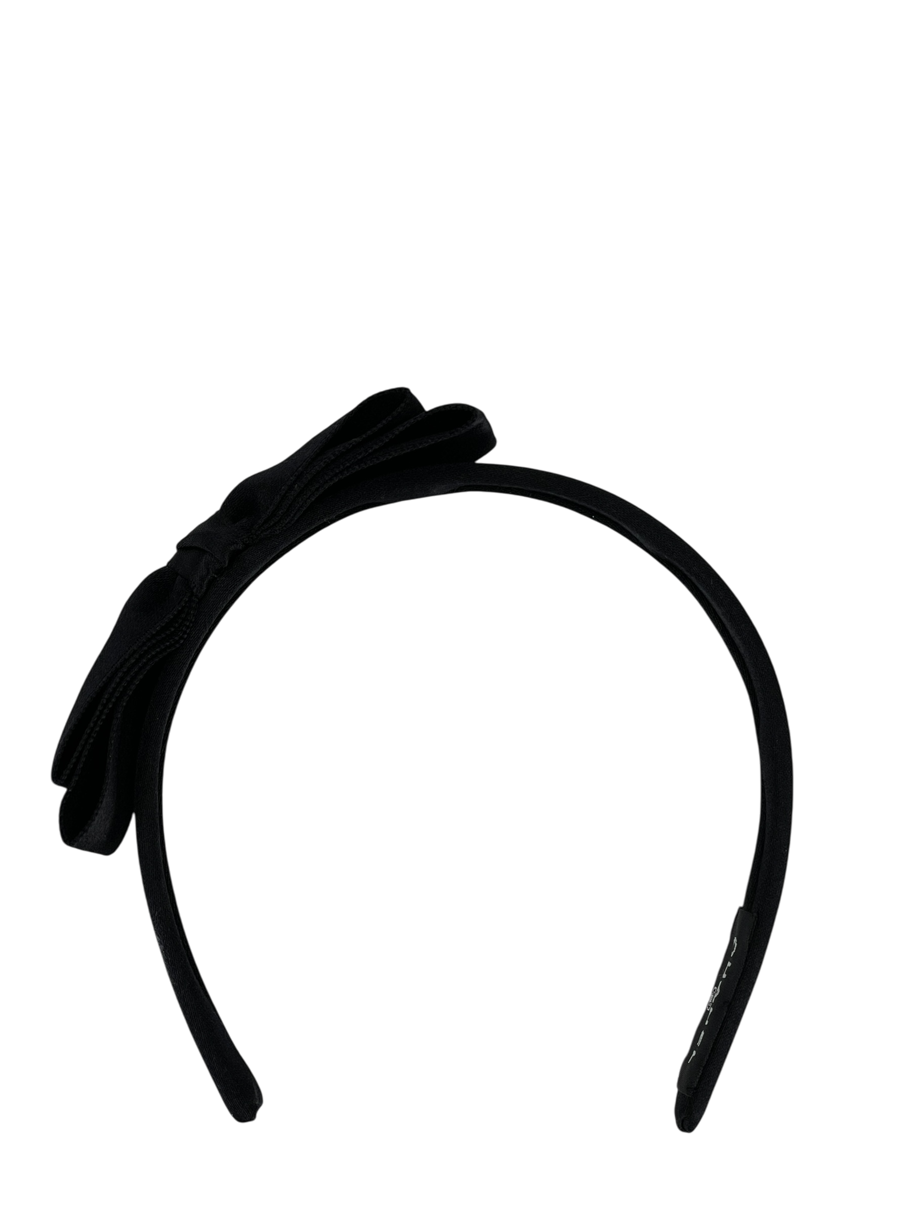 CHANEL - Black Satin Ribbon Headband