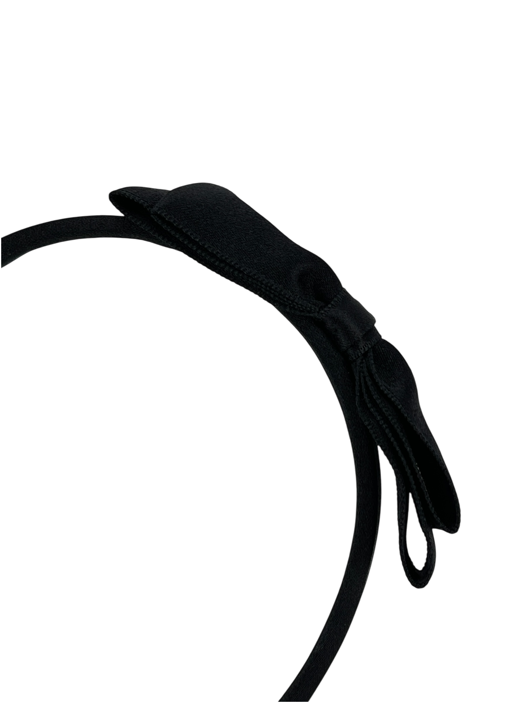 CHANEL - Black Satin Ribbon Headband