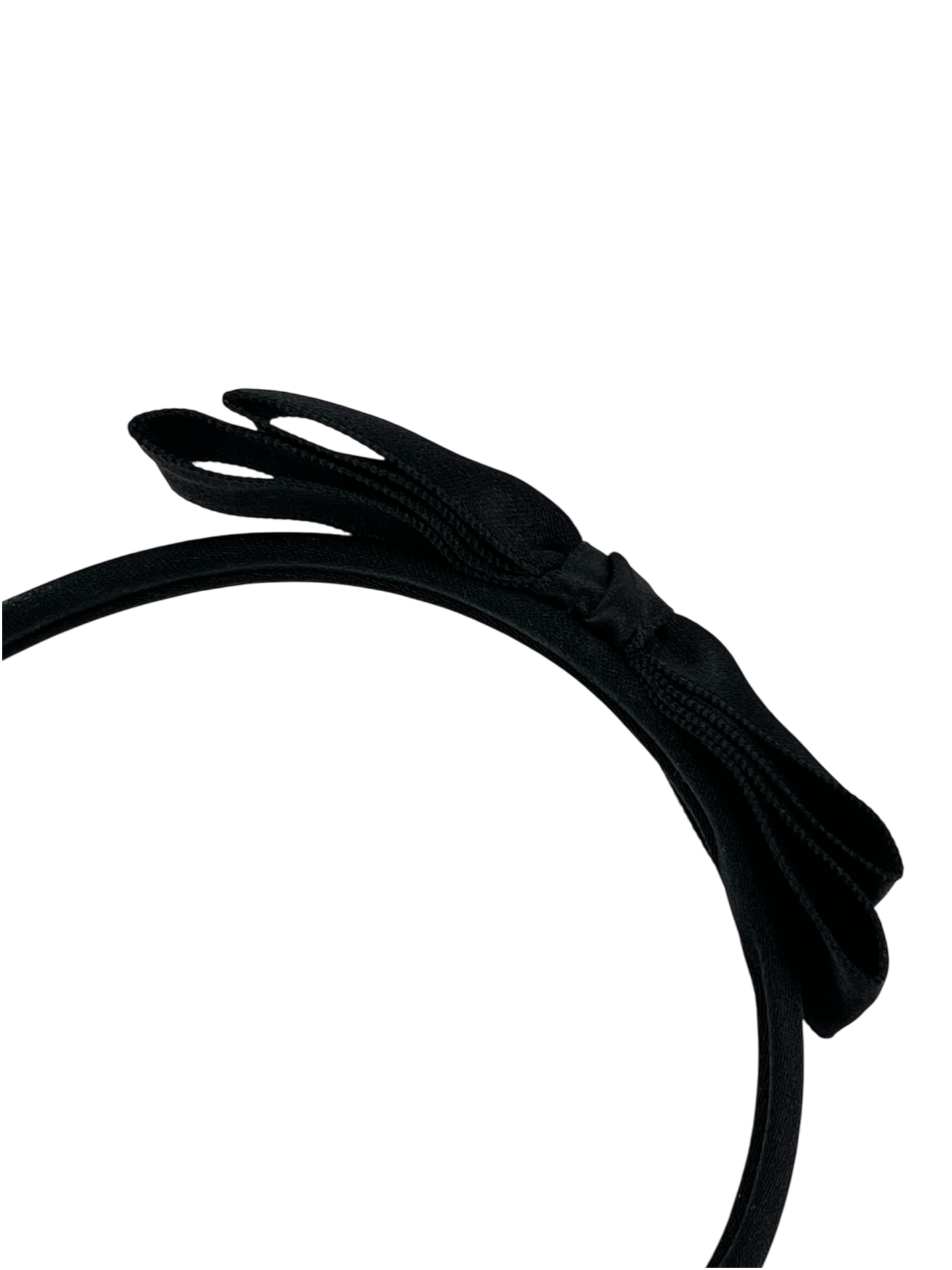 CHANEL - Black Satin Ribbon Headband