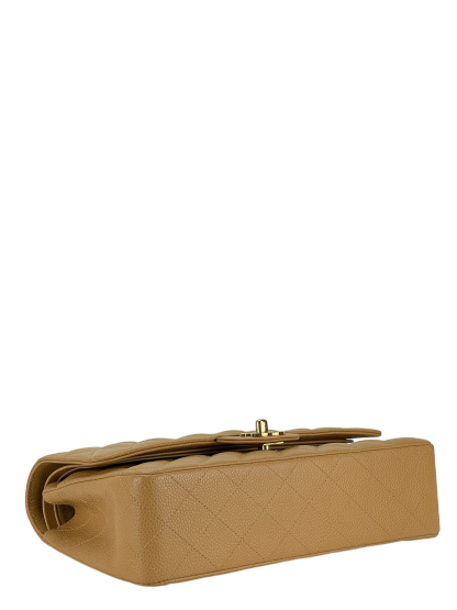 CHANEL - Medium Classic Double Flap Bag Beige Cavair Gold Hardware (CF25) 