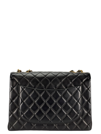 CHANEL - Black Lambskin Double Sided Classic Flap Shoulder Bag