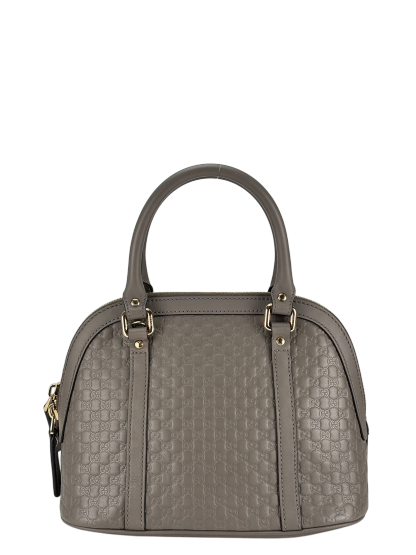 GUCCI - Grey Calfskin Mini Microguccissima Dome Bag