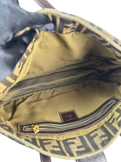 FENDI - Brown Canvas Zucca Double Handle Bag 