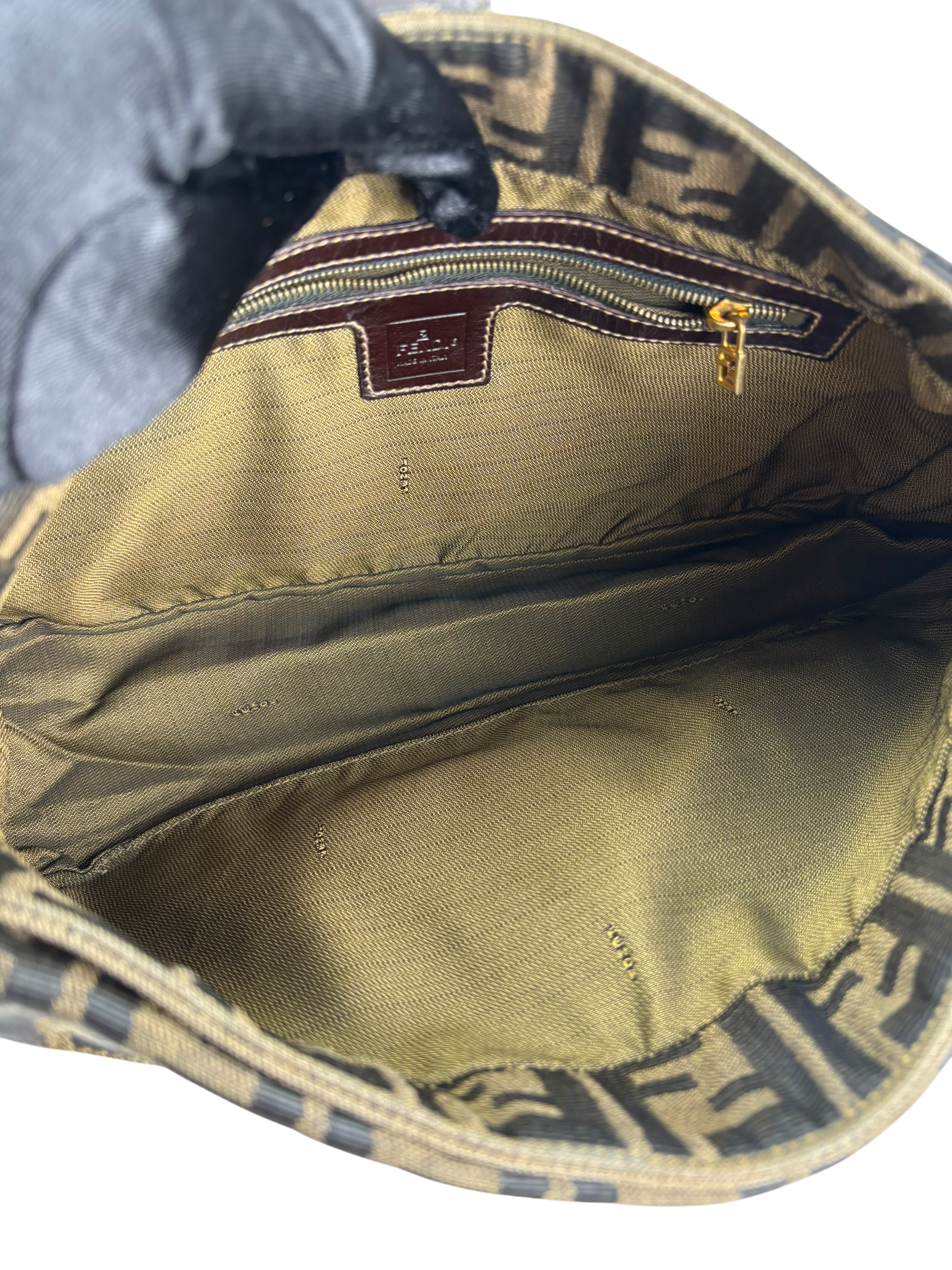 FENDI - Brown Canvas Zucca Double Handle Bag 