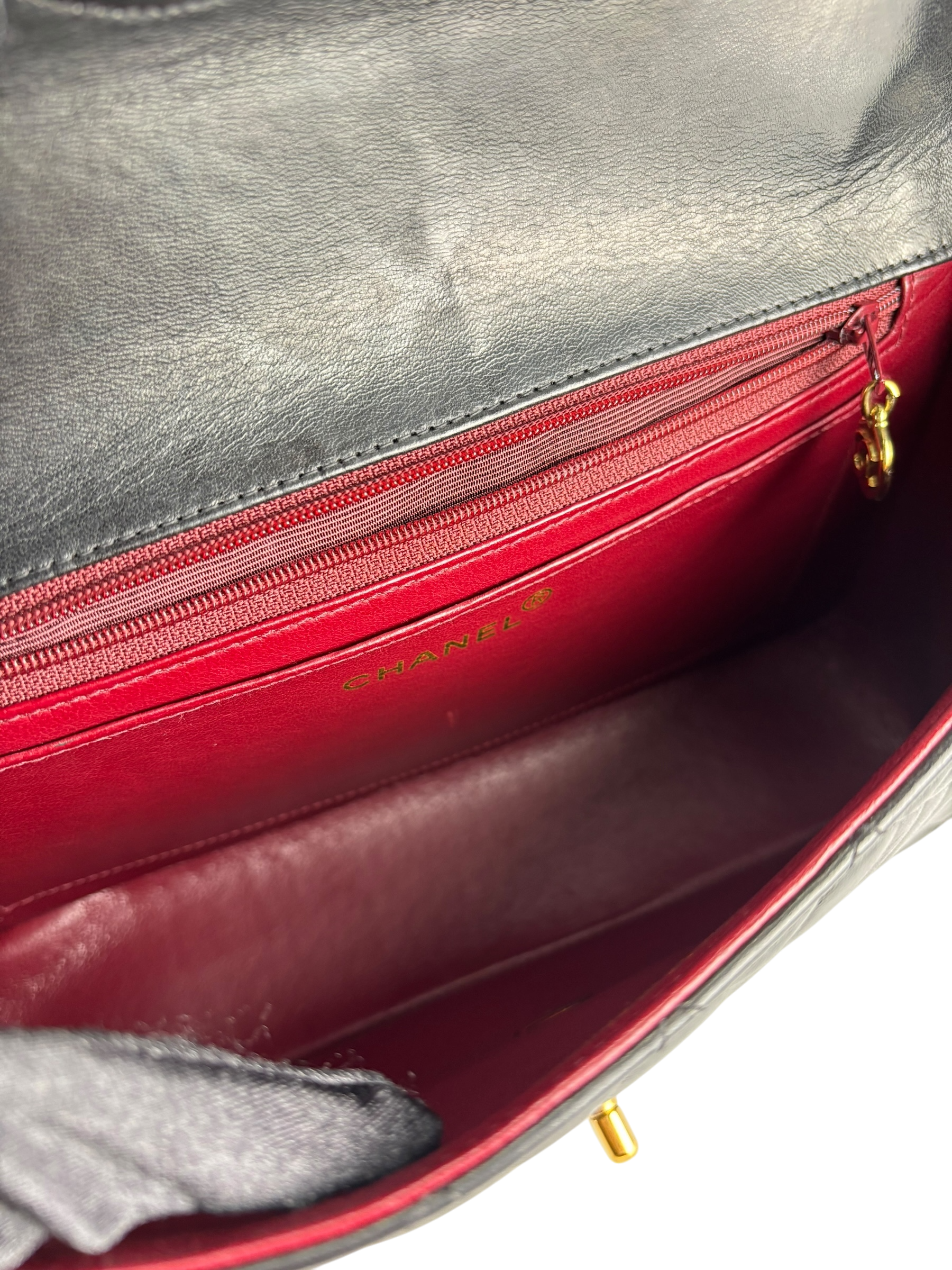 CHANEL - Black Lambskin Kelly Twin Top Handle Bag