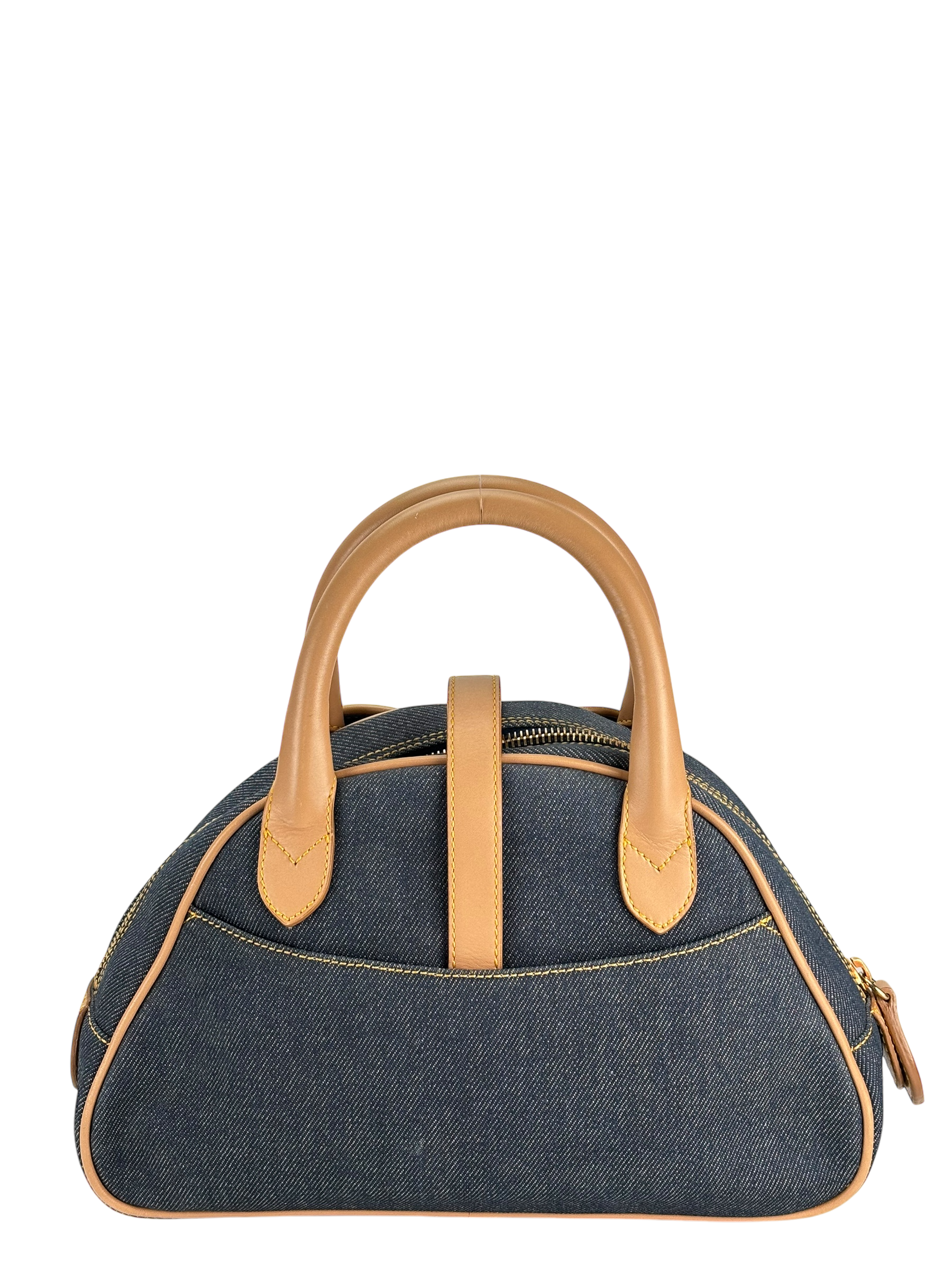 CHRISTIAN DIOR -  Blue Denim Double Saddle Dome Bag