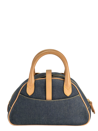 CHRISTIAN DIOR -  Blue Denim Double Saddle Dome Bag