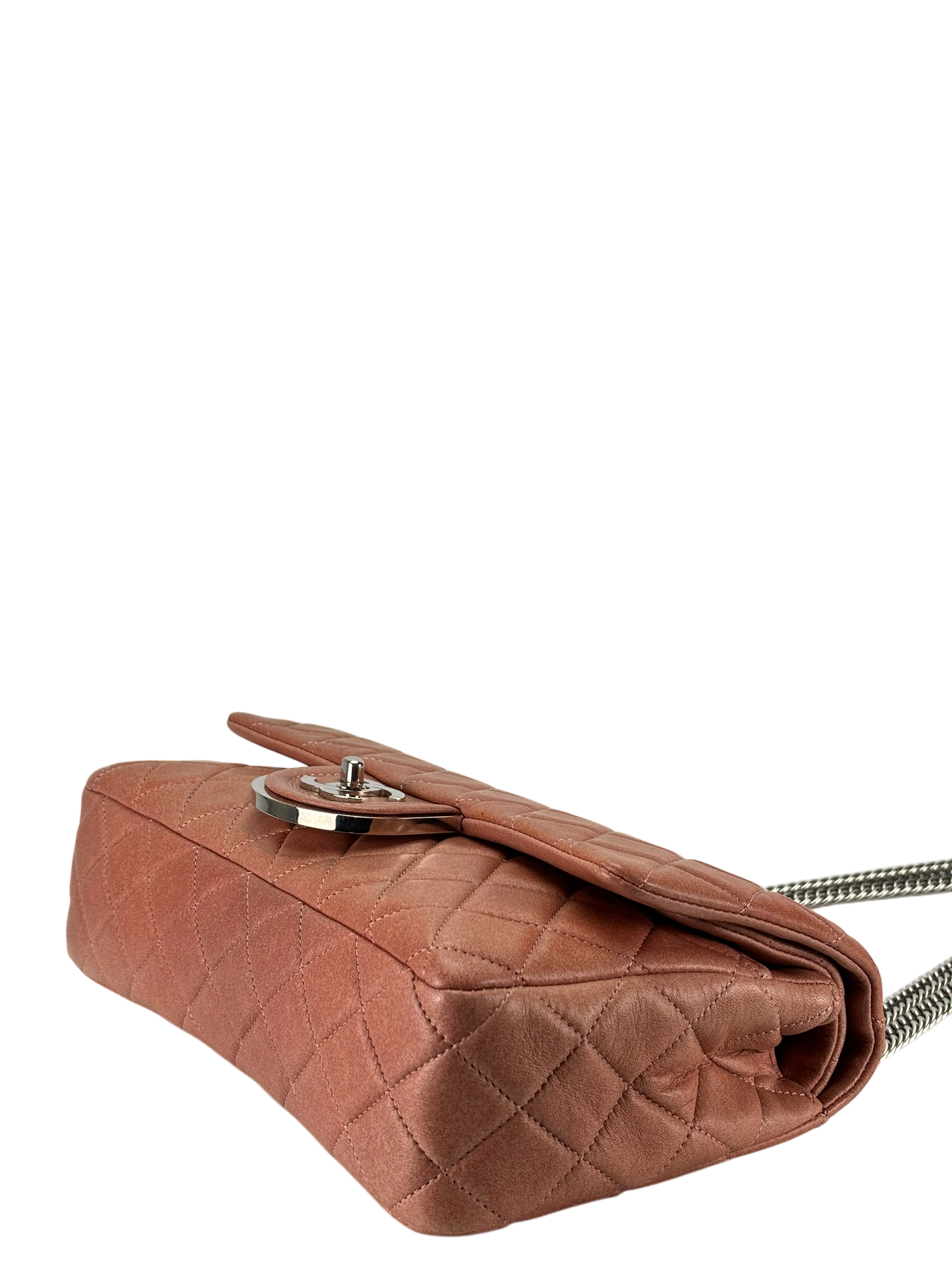 CHANEL - Pink  Lambskin CC Double Chain Flap Bag