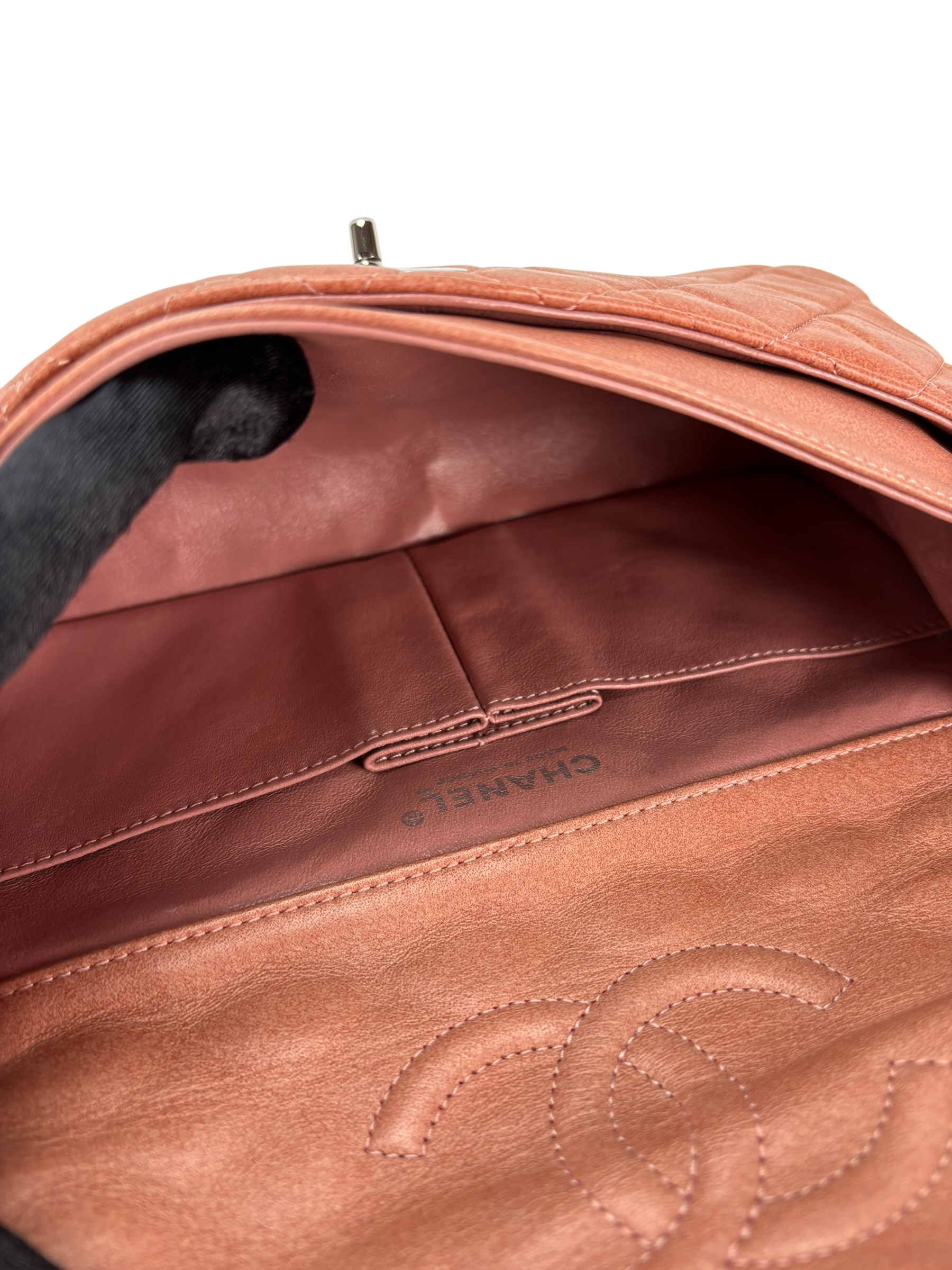 CHANEL - Pink  Lambskin CC Double Chain Flap Bag