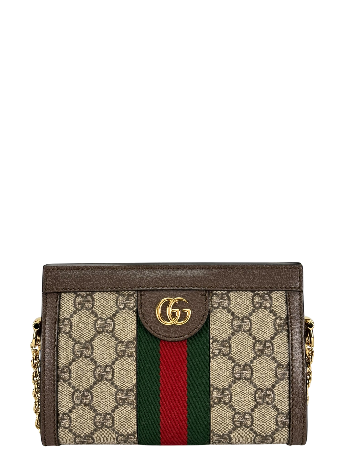 GUCCI - Monogram Canvas Leather GG Mini Shoulder Bag