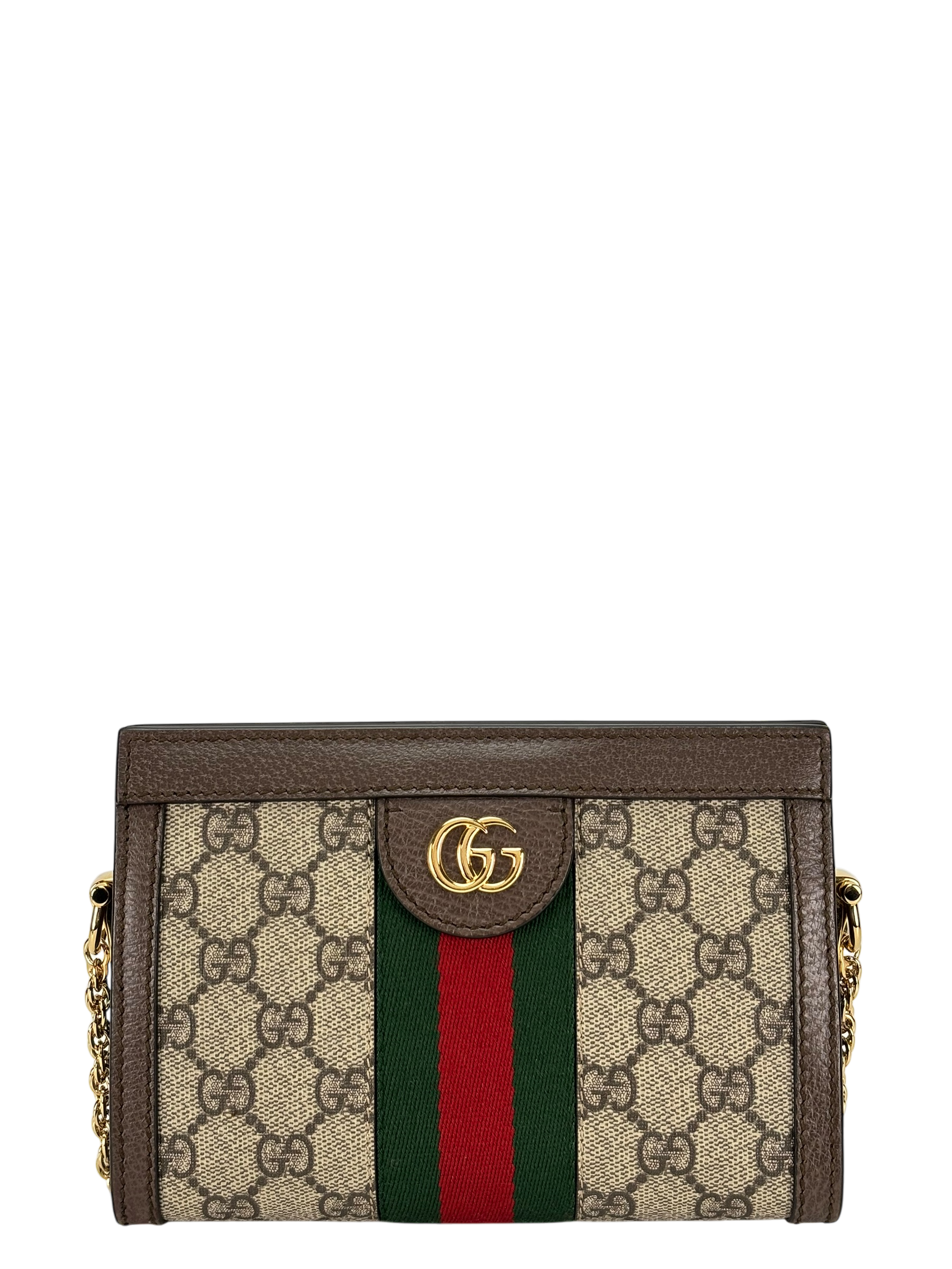 GUCCI - Monogram Canvas Leather GG Mini Shoulder Bag
