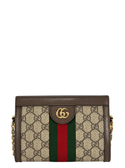 GUCCI - Monogram Canvas Leather GG Mini Shoulder Bag