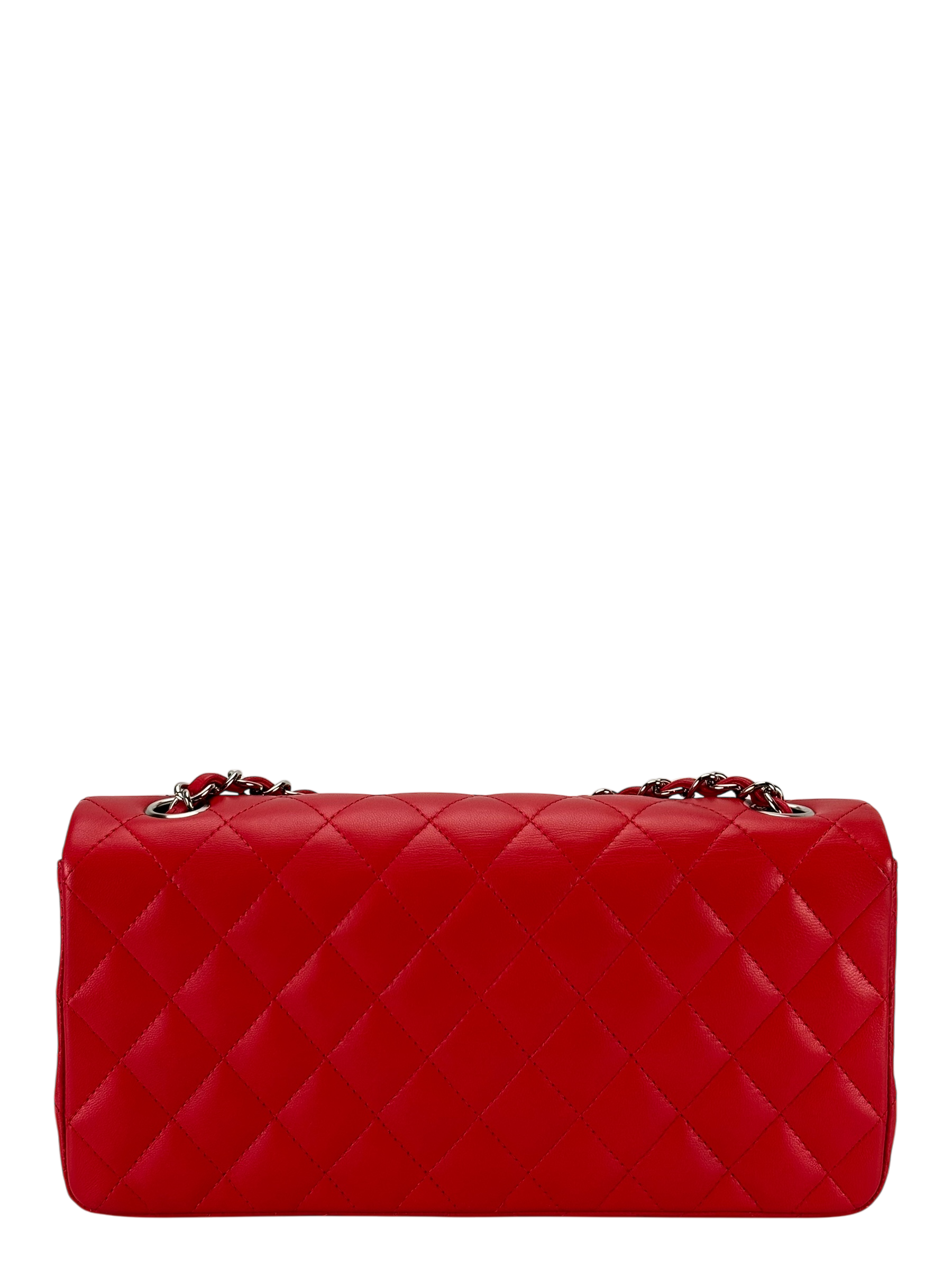 CHANEL - Red Lambskin East West Shoulder Bag