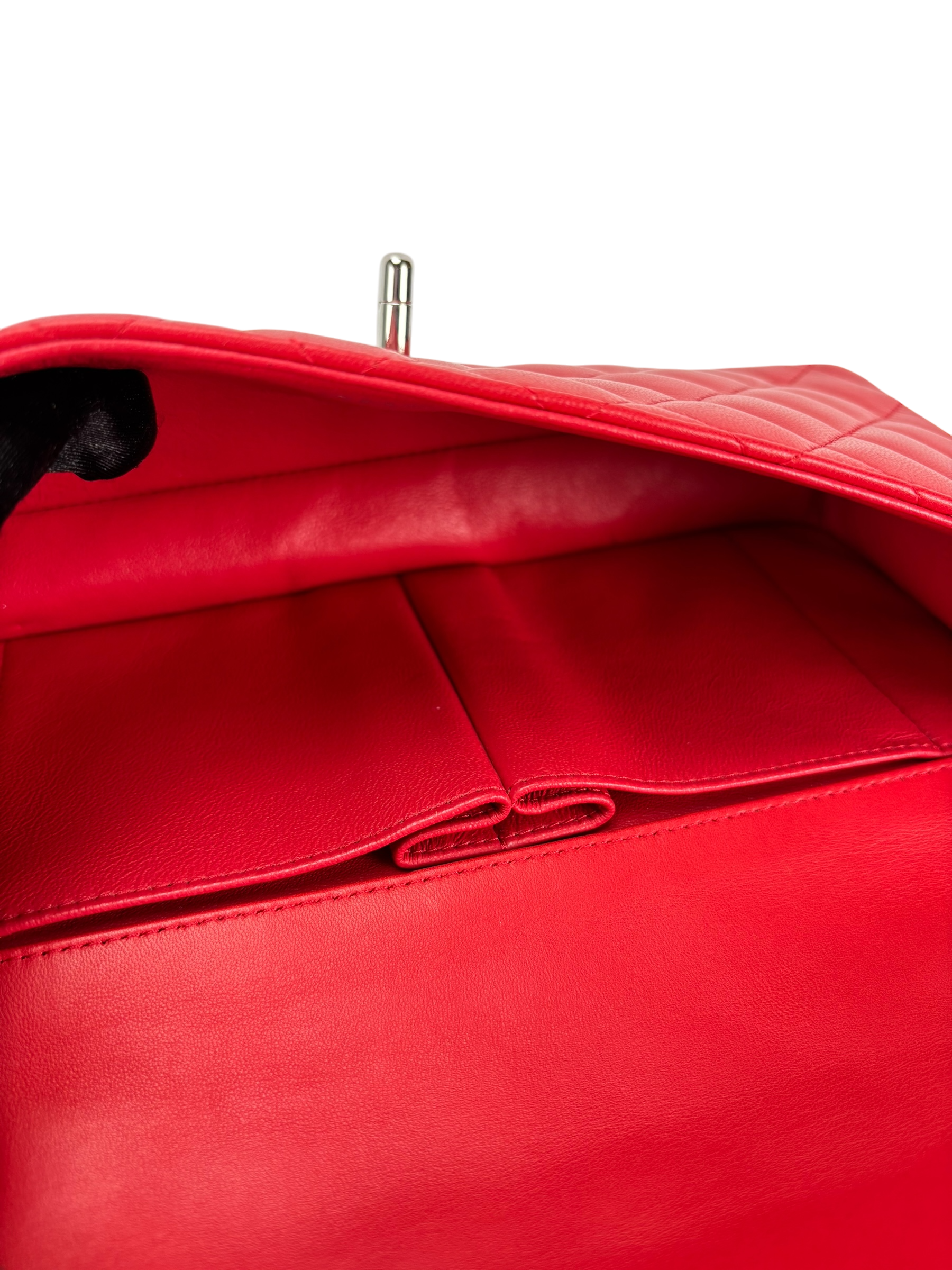 CHANEL - Red Lambskin East West Shoulder Bag