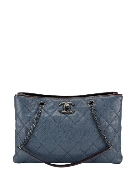CHANEL - Blue Caviar 2014 - 2015 Chain Tote Bag