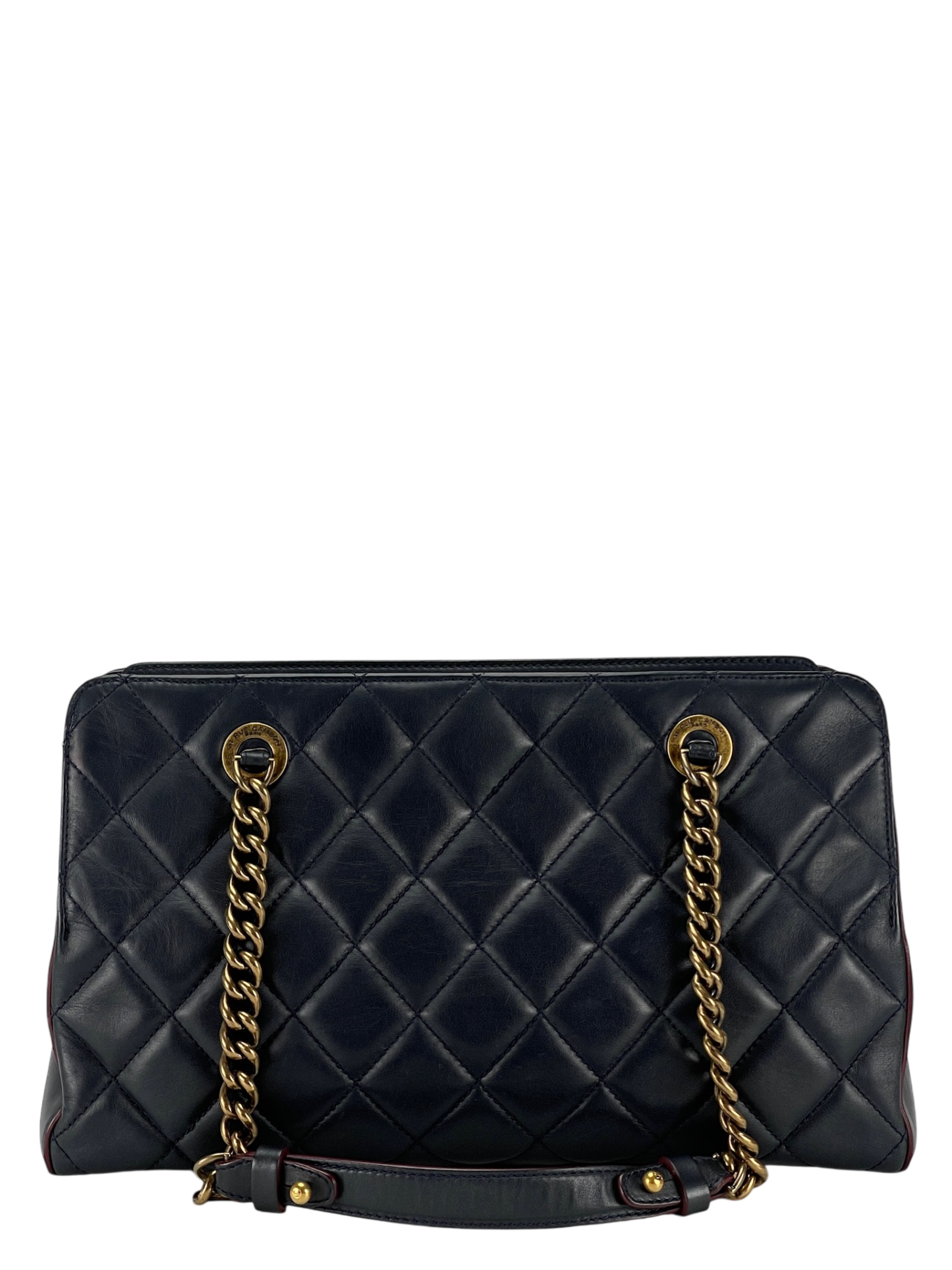 CHANEL - Dark Blue Lambskin CC Crown Tote