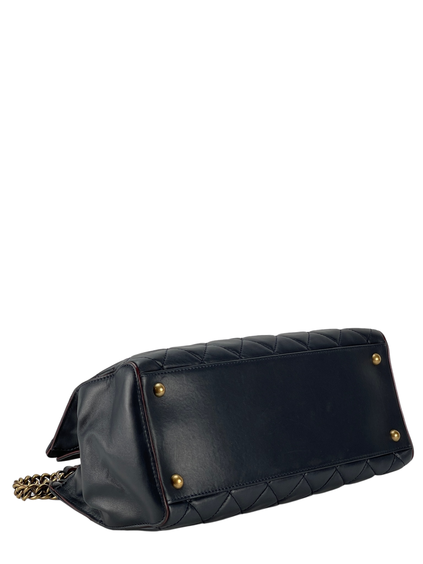 CHANEL - Dark Blue Lambskin CC Crown Tote